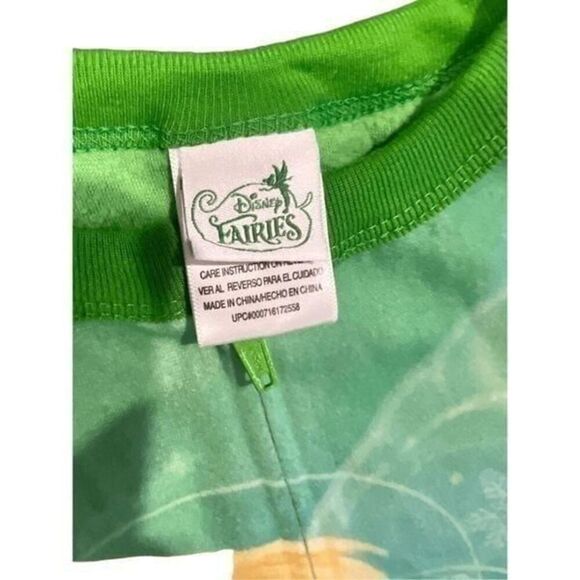 Disney Fairies Tinkerbell Footed Blanket Sleeper Pajamas Pjs Green Large - Picture 10 of 10